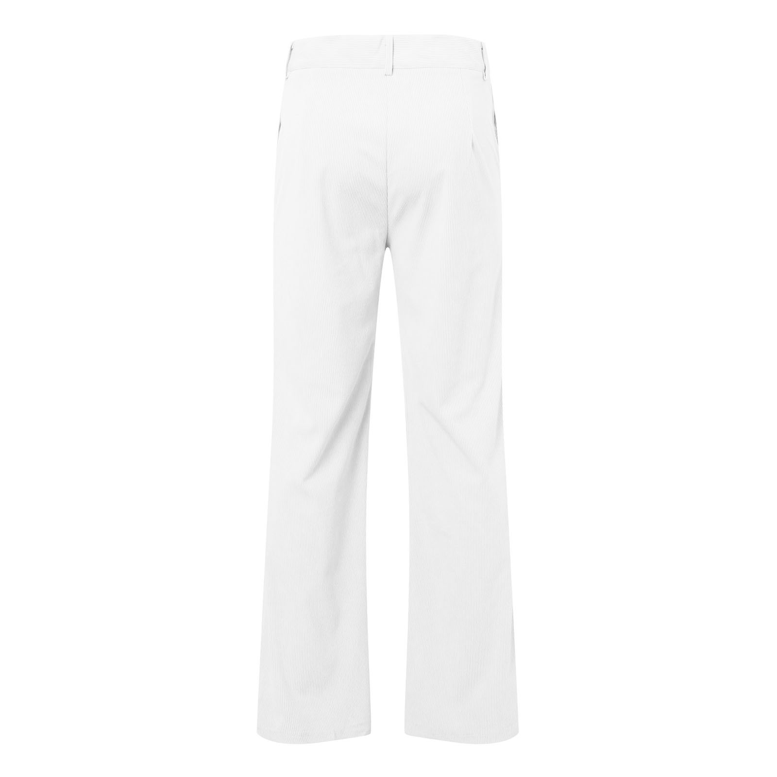 thumbnail image 5 of Pantalones acampanados de pana para hombre: color liso informal, diseño con múltiples bolsillos, cintura elástica para uso profesional o vacacional., 5 of 5